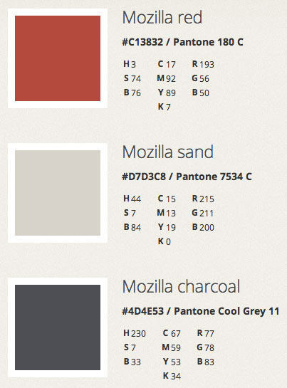 Mozilla Colors