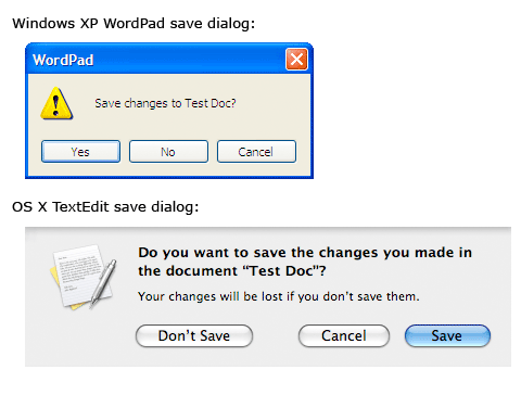 Dialogs